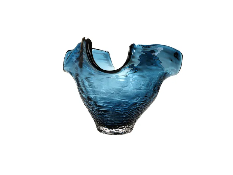 Porland Dalga Cam Mavi Kase 30x21cm - 2
