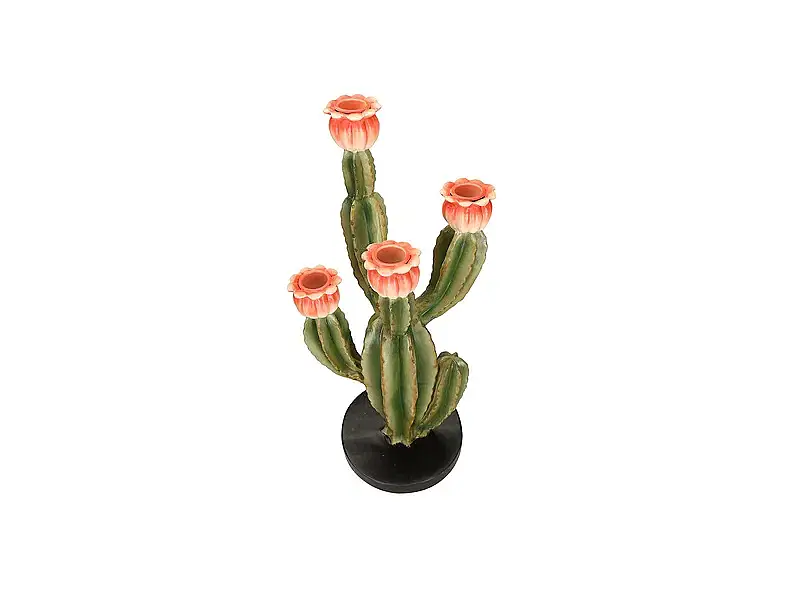 Porland Kaktüs 4 Kollu Şamdan 39cm                 - 2