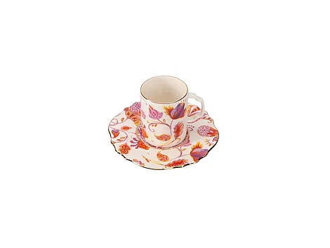 Porland Pinky Desen1 Tabaklı Kahve Fincanı 80cc    - 3