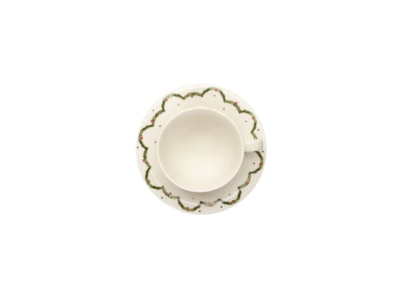 Ruby Ribbonia Tabaklı Çay Fincanı 215cc - 3