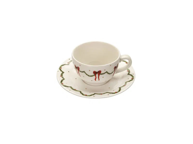 Ruby Ribbonia Tabaklı Çay Fincanı 215cc - 2